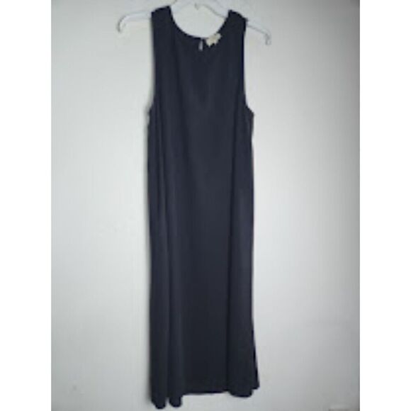 Wilfred by Aritzia "Japanese Fabric" Black Sleeveless A-Line Midi Dress Small - Picture 1 of 11